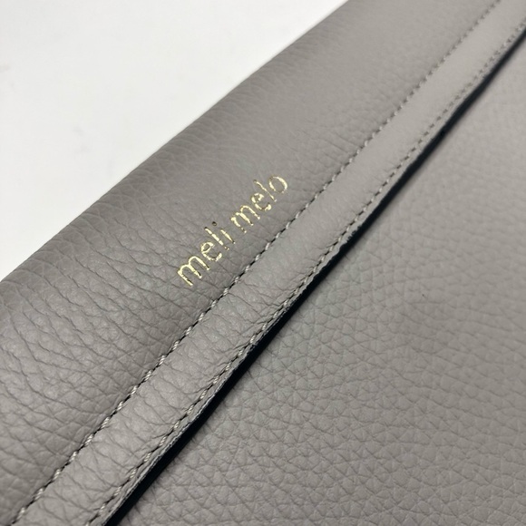 Rare Meli Melo Thela Prep Spex Pebbled Leather Light Stone Grey Shoulder Purse - Picture 3 of 16